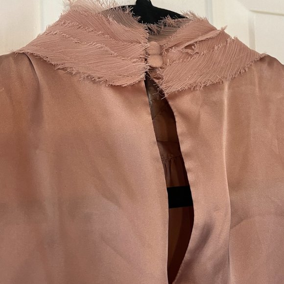 ZARA Pink High Neck Sleeveless Satin Blouse - Picture 4 of 7